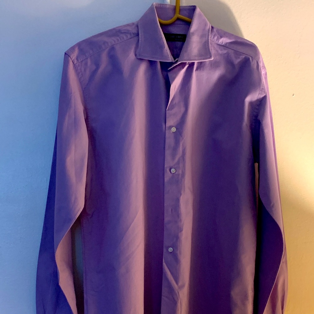 La Camiceria Men’s purple button down dress shirt. Size 16